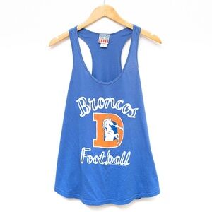 Women's Junk Food 100% Cotton Blue Denver Broncos Throwback Tank Top Size XL